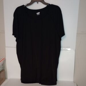 Avia Black Short Sleeve Top Silky Fabric Size 3XL